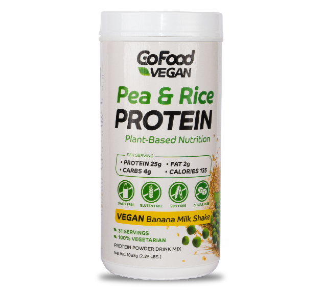 Go Food Pea & Rice Protein Powder - Banana Milk Shake 1.085kg